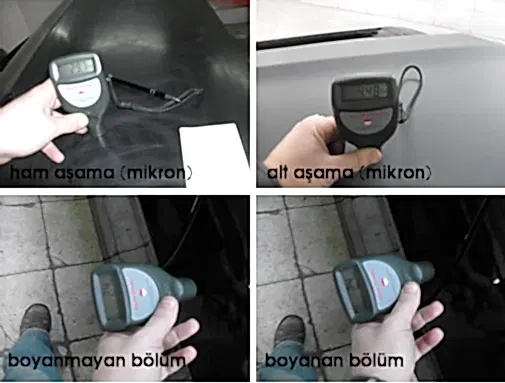 boya ölçüm cihazı ile oto boyama